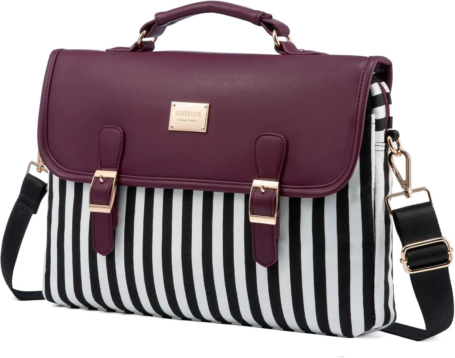 LOVEVOOK Computer Bag Laptop Bag for Women Cute Laptop Messenger Bag for Work College,Wine red