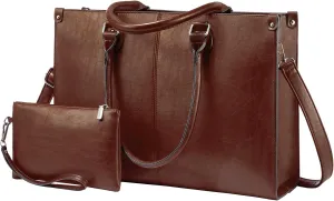 Shockproof Reinforced Faux Leather Laptop Bags