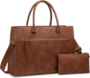 LOVEVOOK Laptop Bag for Women 15.6 Inch Tote Work Bag Leather Computer Briefcase Waterproof Business Teacher Office Handbag
