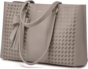 LOVEVOOK Laptop Tote Bag for Women 15.6 Inch Waterproof Leather Computer Bags for Business Office Work Briefcase
