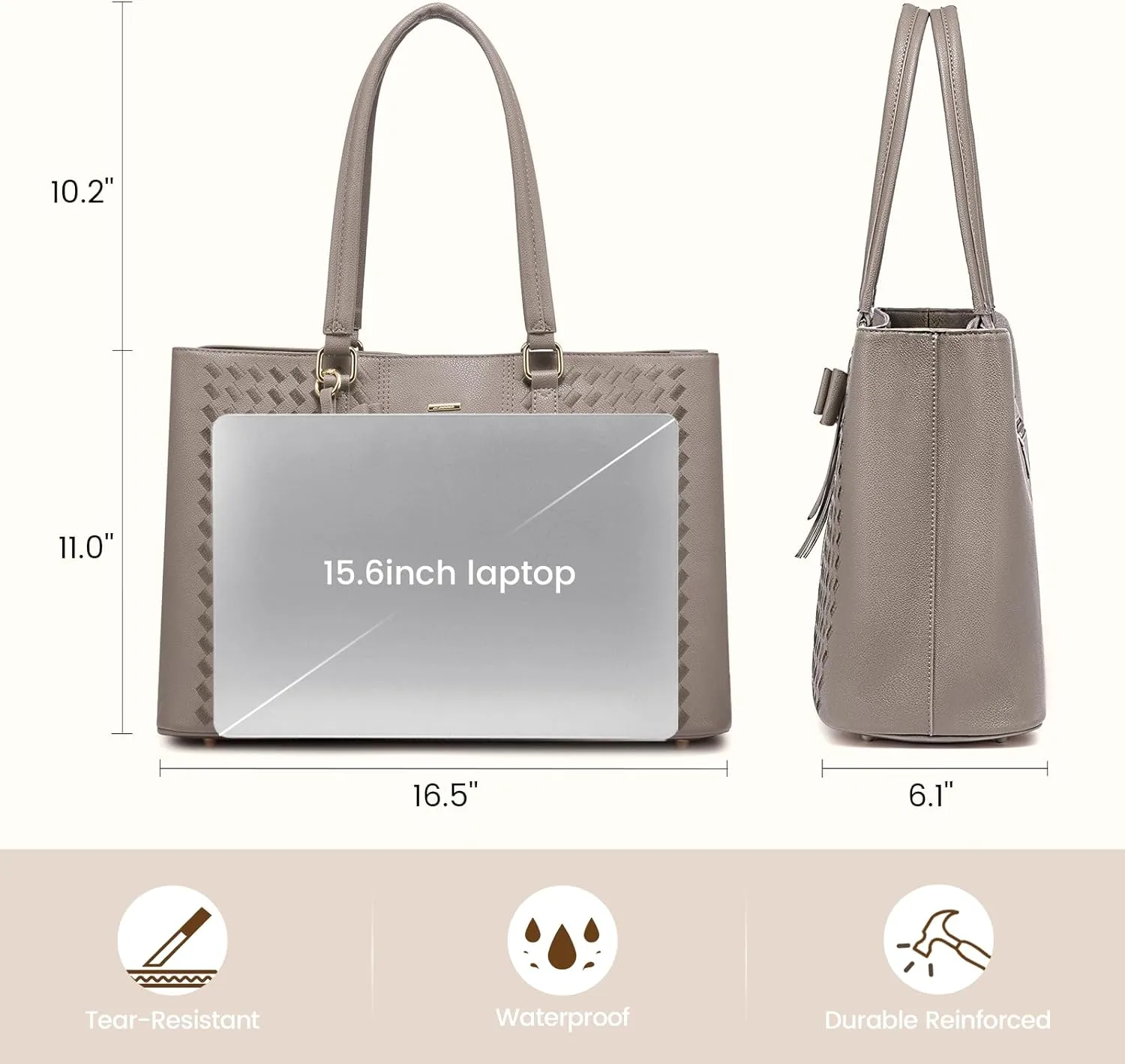 LOVEVOOK Laptop Tote Bag for Women 15.6 Inch Waterproof Leather Computer Bags for Business Office Work Briefcase