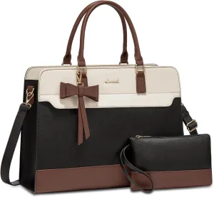 LOVEVOOK Laptop Tote Bag for Women,Leather Work Bag, Waterproof Business Teacher Bag,Large Computer Handbag Purse Briefcase,Office Gifts for Women
