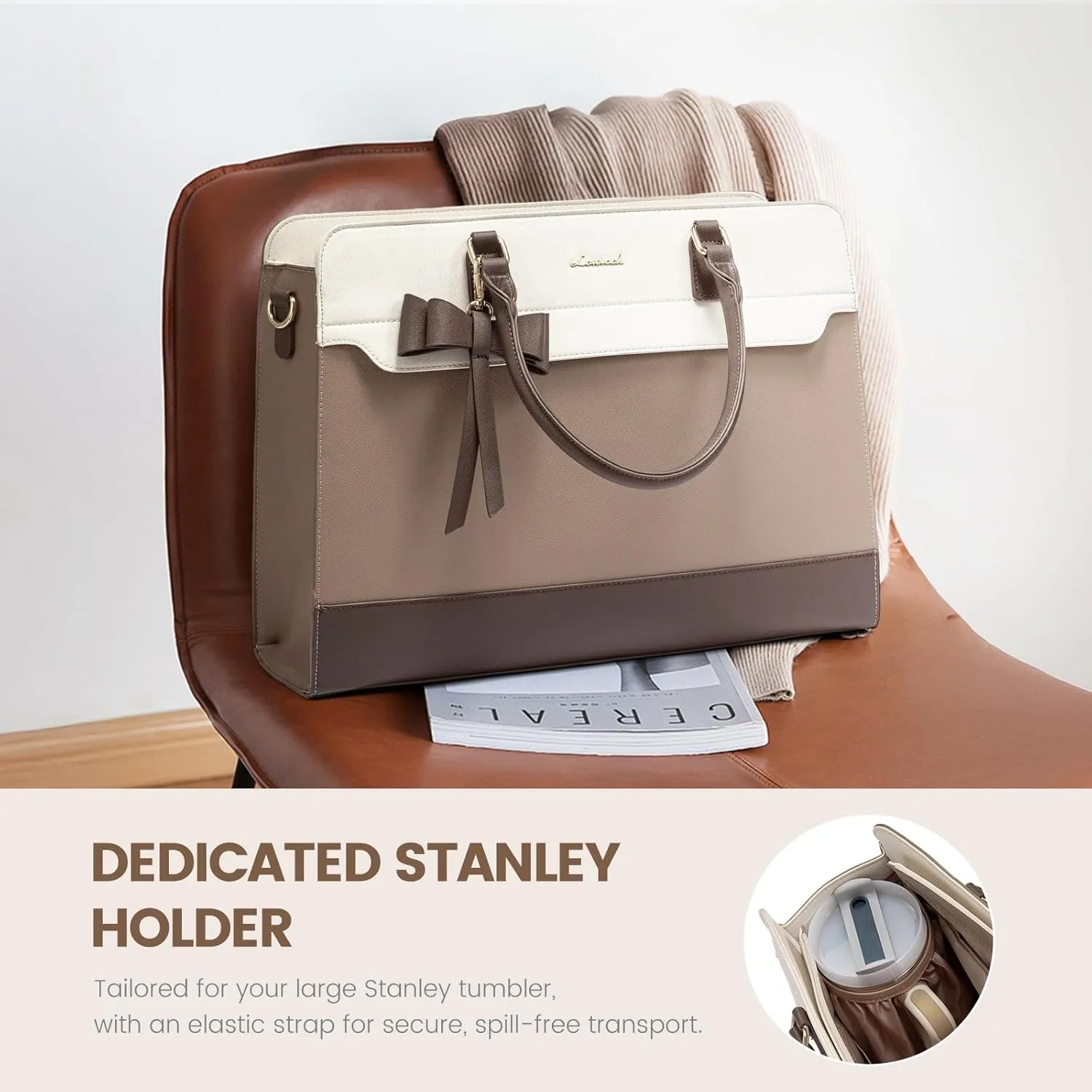 LOVEVOOK Laptop Tote Bag for Women,Leather Work Bag, Waterproof Business Teacher Bag,Large Computer Handbag Purse Briefcase,Office Gifts for Women
