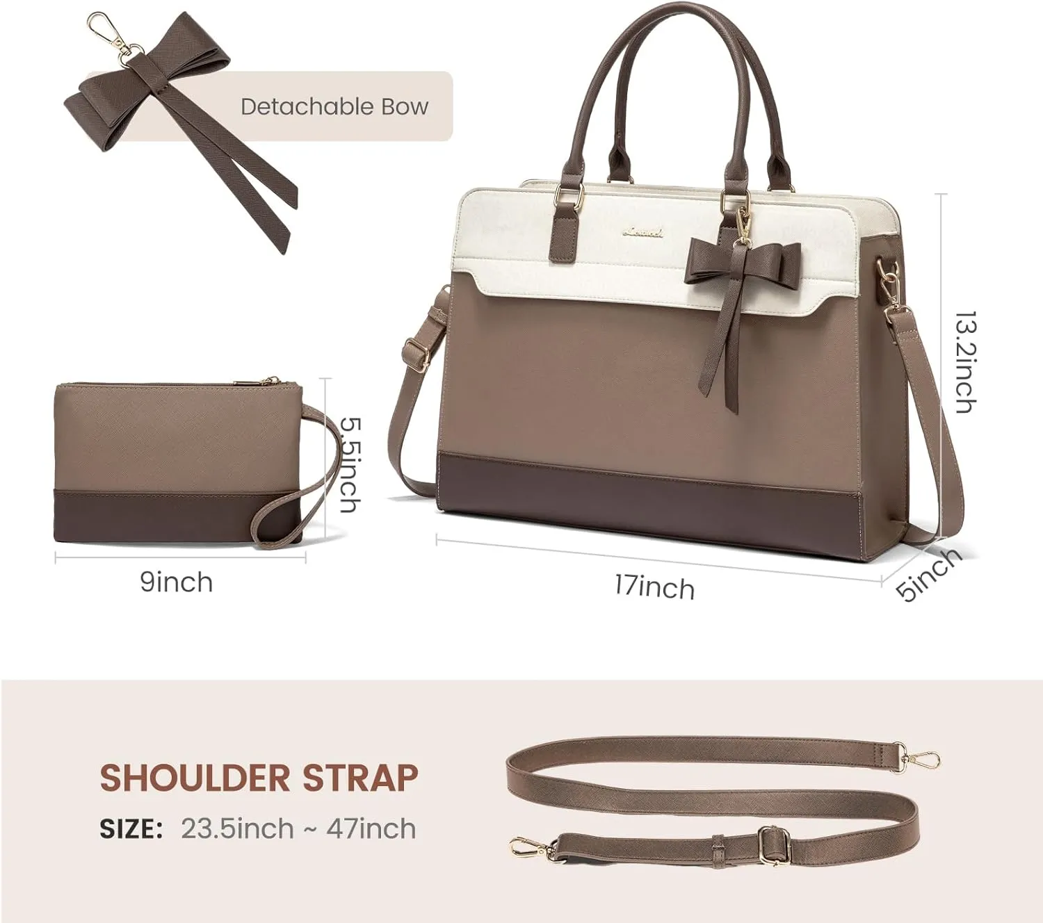 LOVEVOOK Laptop Tote Bag for Women,Leather Work Bag, Waterproof Business Teacher Bag,Large Computer Handbag Purse Briefcase,Office Gifts for Women