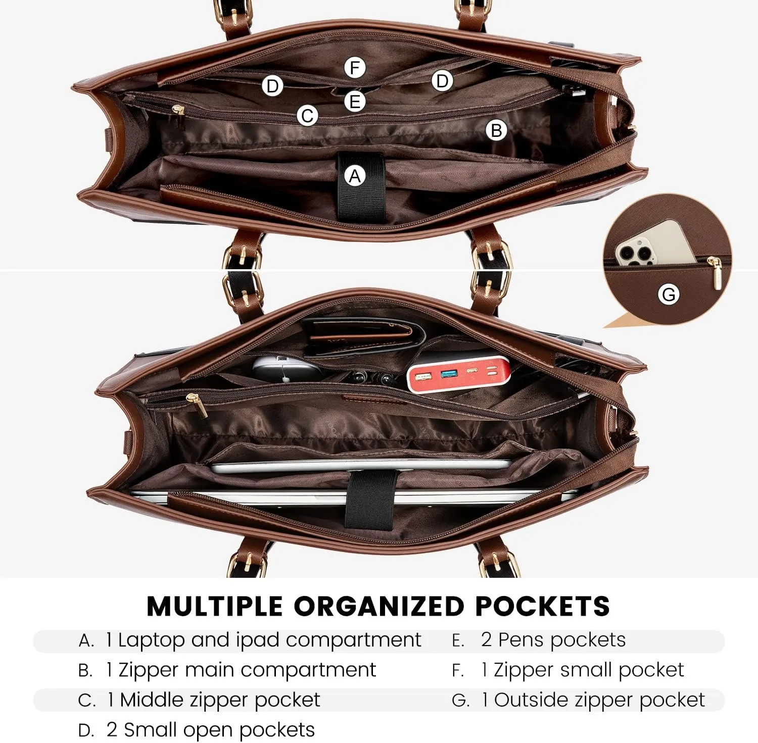 LOVEVOOK Laptop Tote for Women, Fashion Computer Bag 15.6 Inch Large Handbag, Shoulder Bag Purse for Business Work