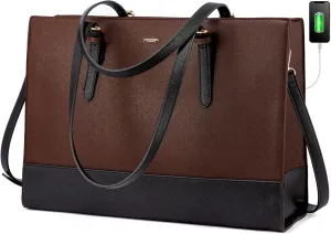 LOVEVOOK Laptop Tote for Women, Fashion Computer Bag 15.6 Inch Large Handbag, Shoulder Bag Purse for Business Work