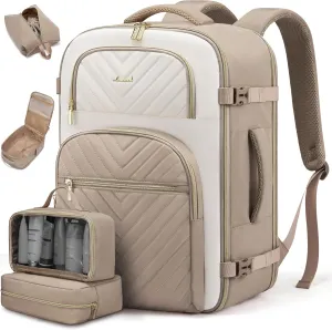LOVEVOOK Travel Backpack Carry on Flight Approved 40L,Waterproof TSA Travel Essentials Personal Item Backpack for Women Men,Large Carry on Luggage Suitcase Travel Bag for Airplane with 3 Packing Cubes