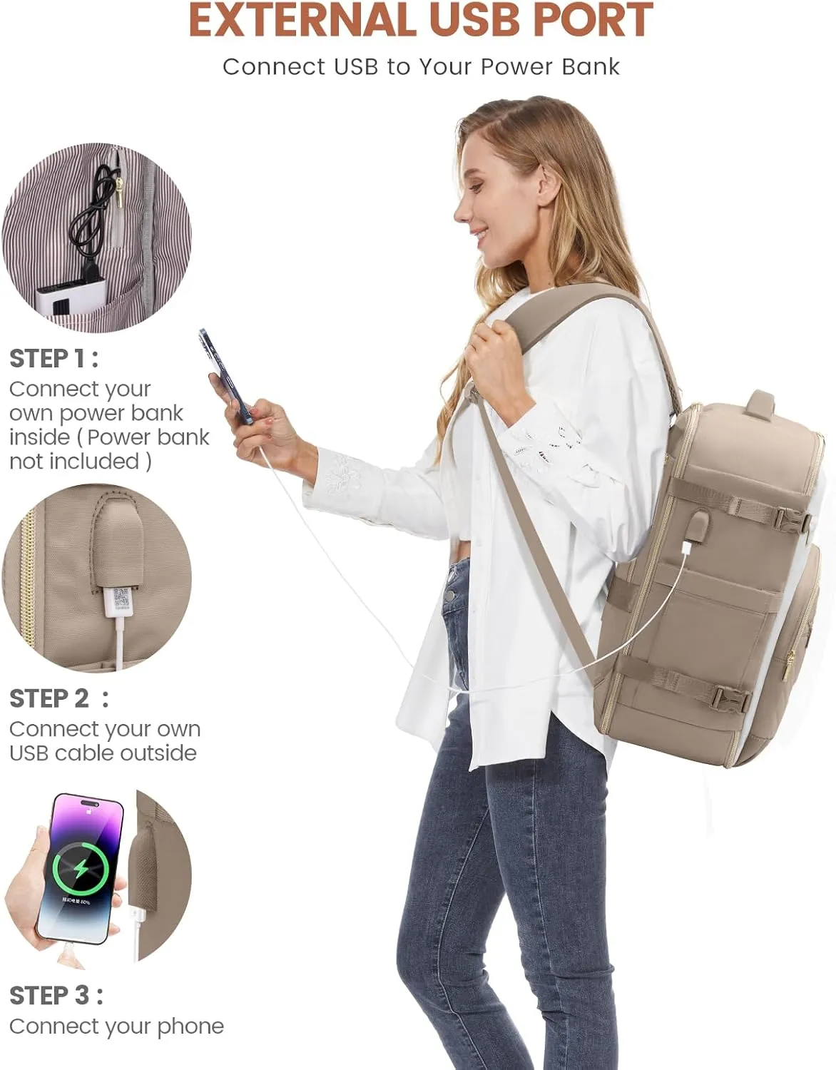 LOVEVOOK Travel Backpack for Women,35L Carry On Backpack for Airplanes,15.6 Inch Laptop Personal Item Travel Bag,TSA Approved Carry On Luggage,Waterproof Weekender Business Hiking Bag