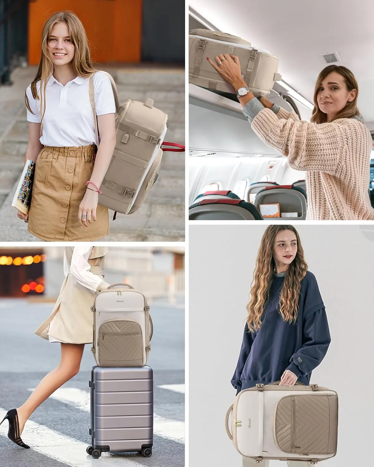 LOVEVOOK Travel Backpack for Women,35L Carry On Backpack for Airplanes,15.6 Inch Laptop Personal Item Travel Bag,TSA Approved Carry On Luggage,Waterproof Weekender Business Hiking Bag