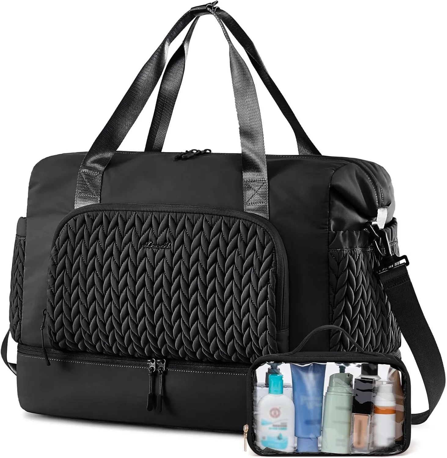 LOVEVOOK Travel Duffle Bag, Large Weekender Bags for Women Overnight Bag with Shoe Compartment, Hospital Bag for Women Labor Delivery, Personal Item Travel Carry on Bag for Airplanes