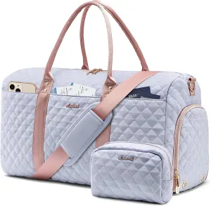 LOVEVOOK Travel Duffle Bag,Carry on Overnight Bag with Shoe Compartment,Weekender Bags for Women with Toiletry Bag,Gym Duffel Bag with Wet Pocket,Hospital Bags for Labor and Delivery