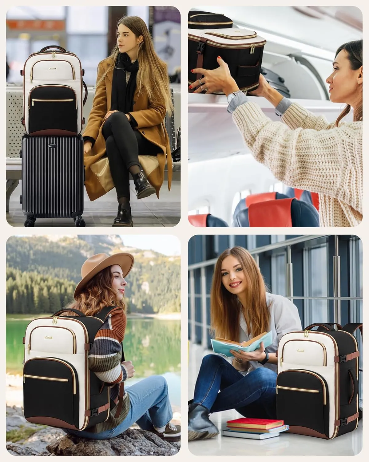 LOVEVOOK Travel Essentials Carry on Backpack 40L Travel Backpack for Women Men,Waterproof TSA Personal Item Travels Bag Airline Flight Approved,Large Carry on Luggage Laptop Backpack with Packing Cube