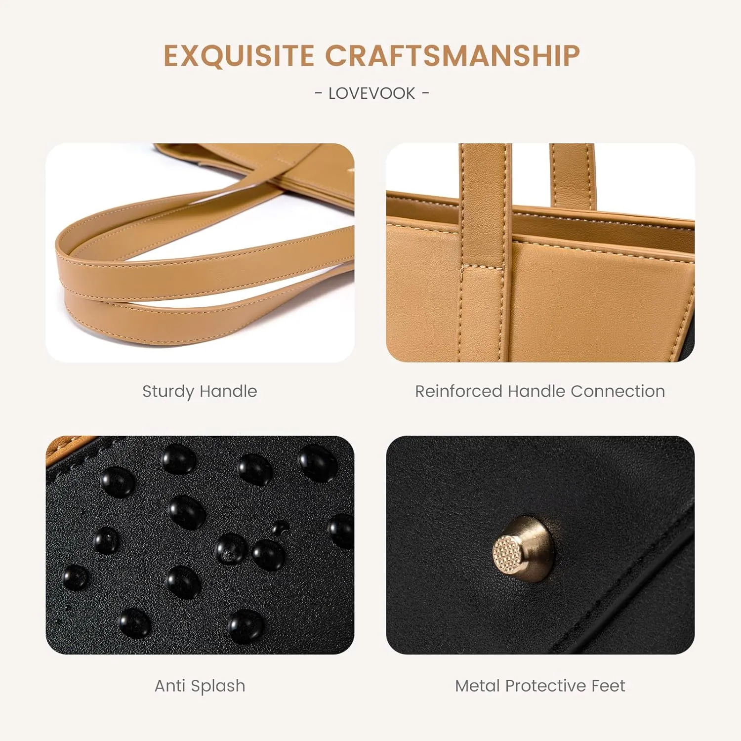 LOVEVOOK Vegan Leather Tote Bag for Women Top Handle Purses and Handbags Casual Work Tote Travel Shoulder Bag for Ladies