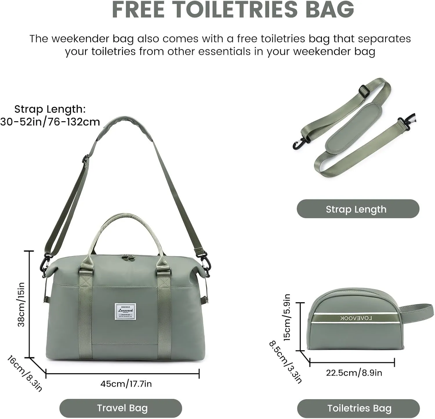 LOVEVOOK Weekender Bag for Women Cute Travel Tote Bag Gym Duffel Bag with Toiletry Bag Carry On Bag Overnight Hospital Bag