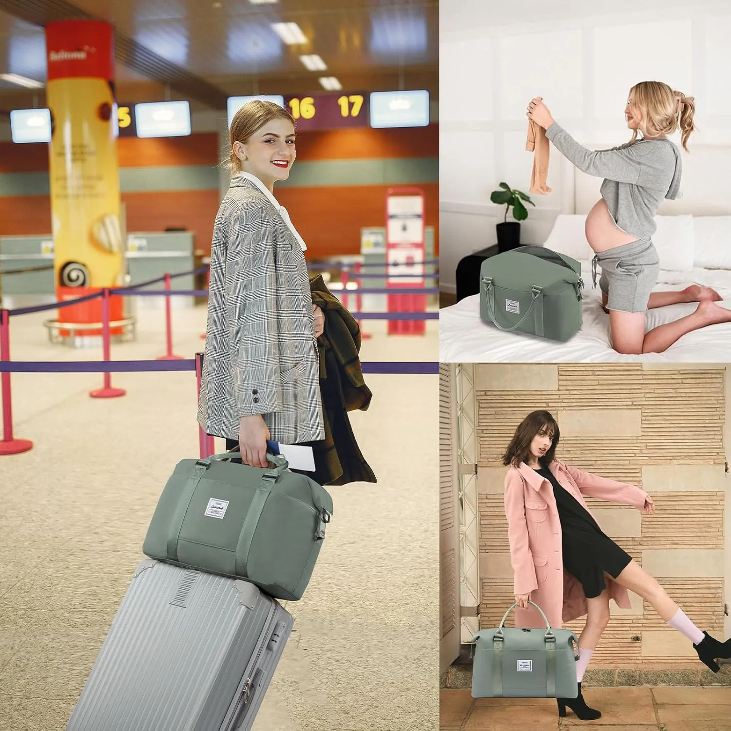 LOVEVOOK Weekender Bag for Women Cute Travel Tote Bag Gym Duffel Bag with Toiletry Bag Carry On Bag Overnight Hospital Bag