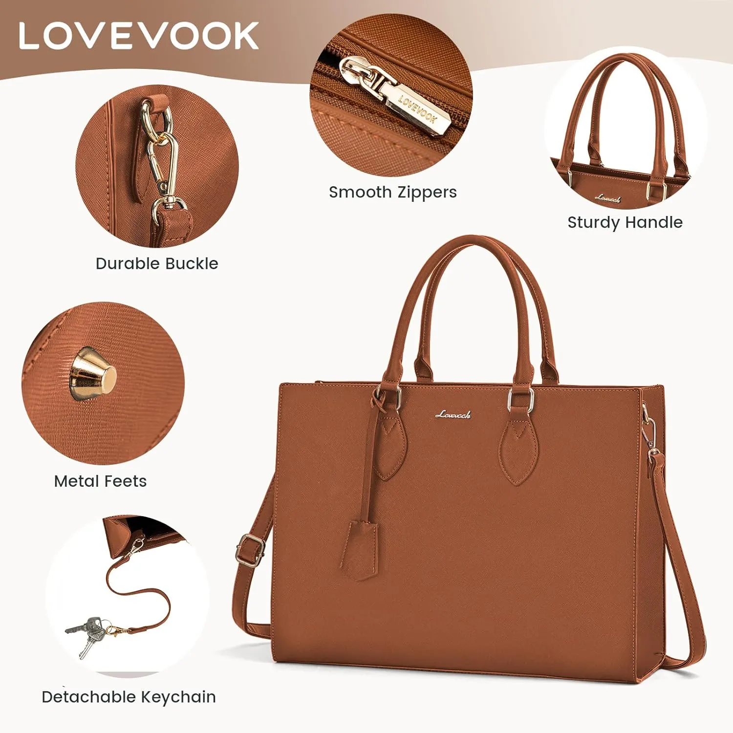 LOVEVOOK Women's 15.6 Inch Laptop Tote Briefcase Business Office Bag