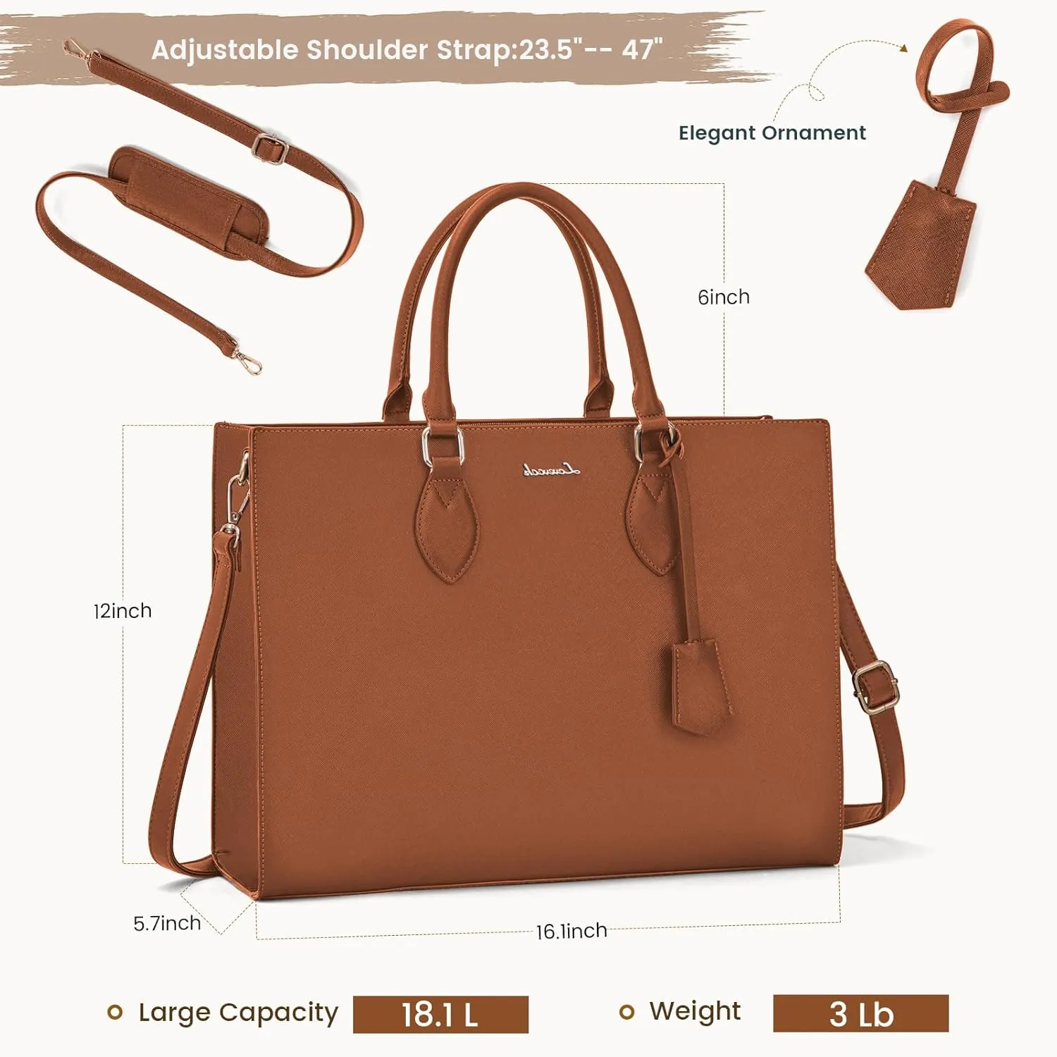 LOVEVOOK Women's 15.6 Inch Laptop Tote Briefcase Business Office Bag