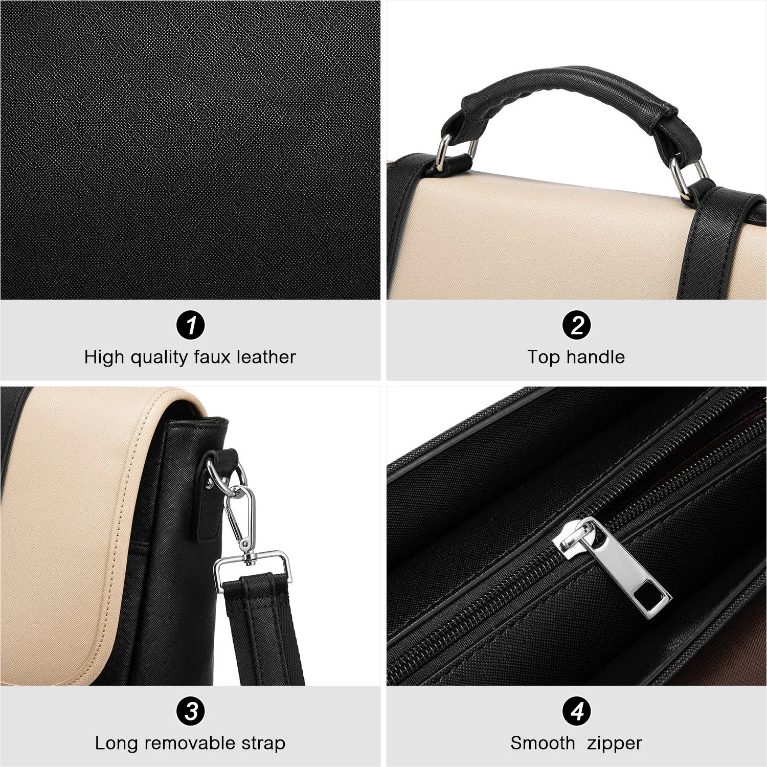 Lovevook Women's Laptop Bag Beige-Brown - Sleek and Functional Work Bag with Multiple Pockets