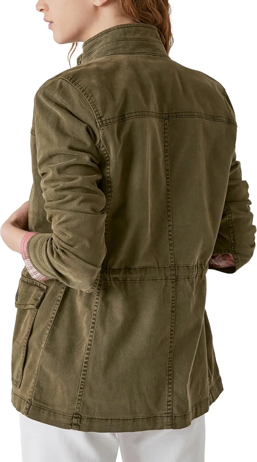 Lucky Brand Women's Long Sleeve Button Up Two Pocket Utility Jacket