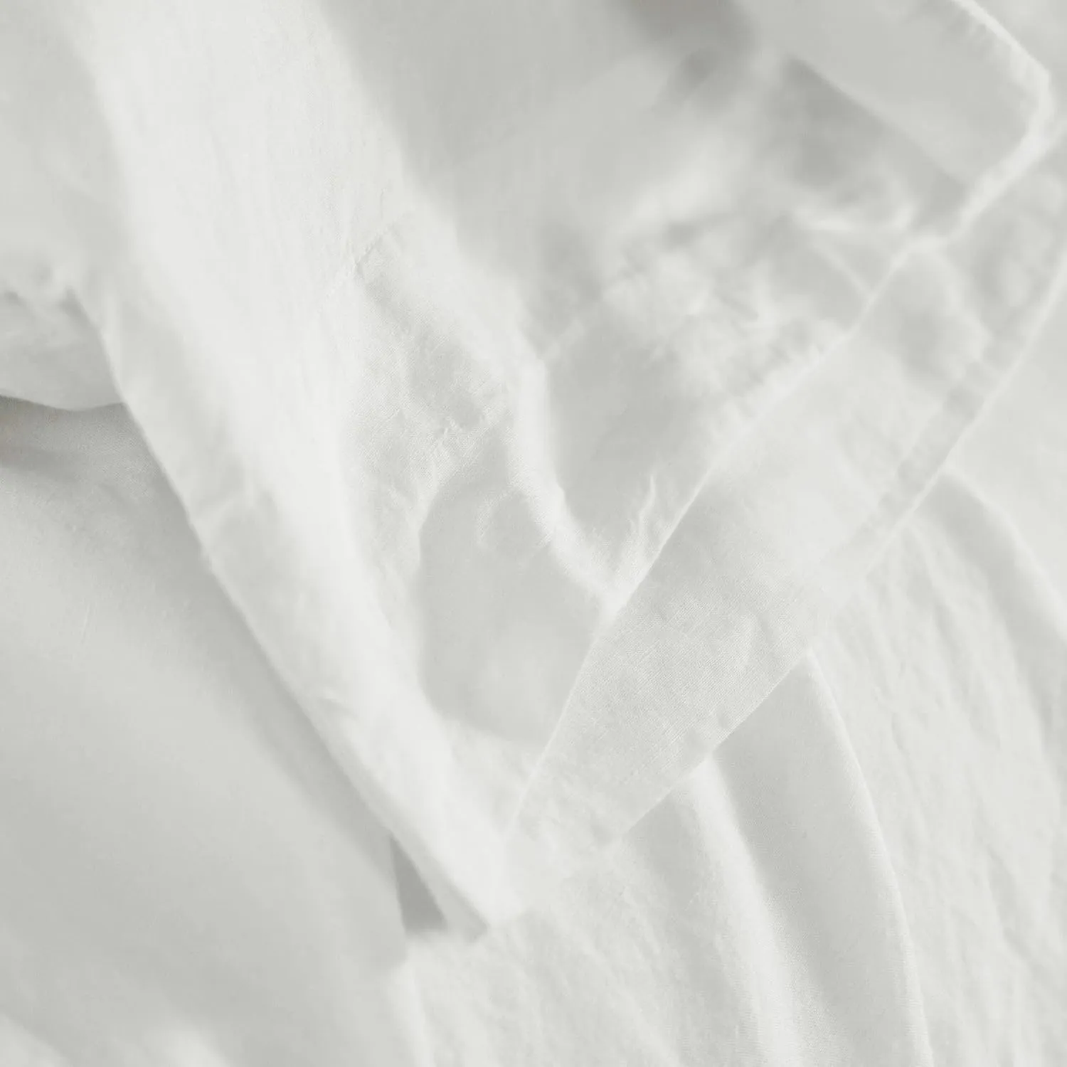 Luna Linen White Pillowcases, King Size, White Solid Pattern