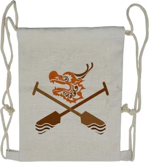 Lunarable Oar Drawstring Backpack, Dragon Boat Crossed Paddles, Sackpack Bag, Orange Brown