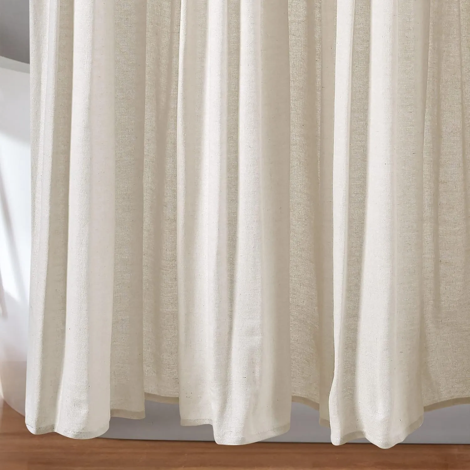 Lush Decor Linen Button Shower Curtain, 72" x 72", Off White