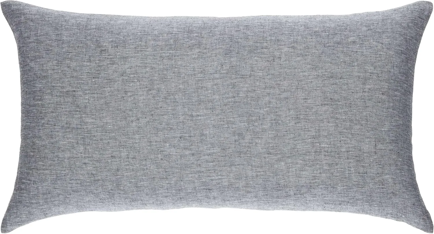 Lush Linen Black Duvet Duvet Sham, Euro Size, Black Solid Pattern