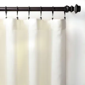Lush Linen Ivory Curtain Panel, 55" W x 108" L, Ivory Solid Pattern