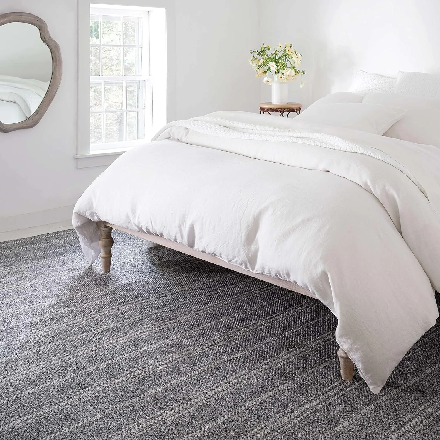 Lush Linen White Sheet Set, Queen Size, White Solid Pattern