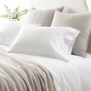 Lush Linen White Sheet Set, Queen Size, White Solid Pattern