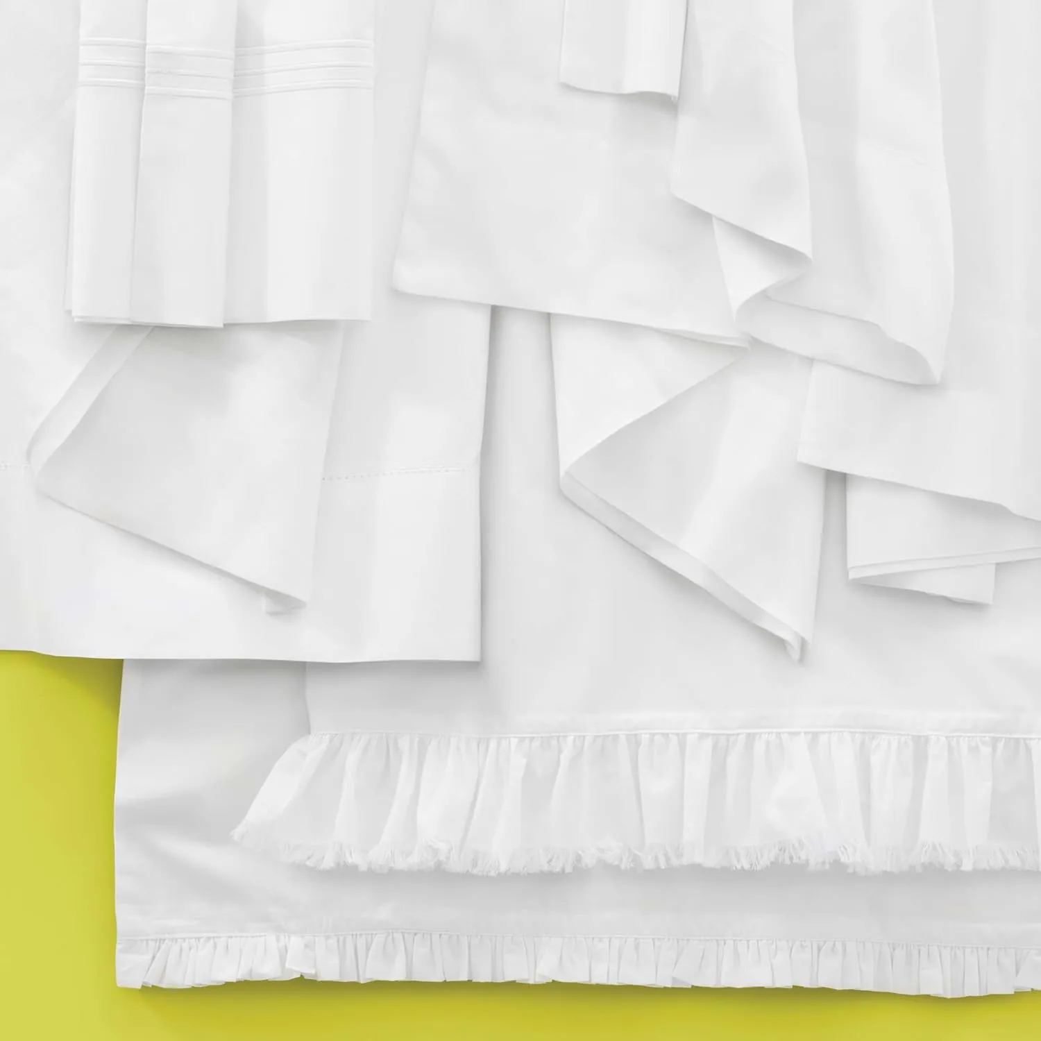 Lush Linen White Sheet Set, Queen Size, White Solid Pattern