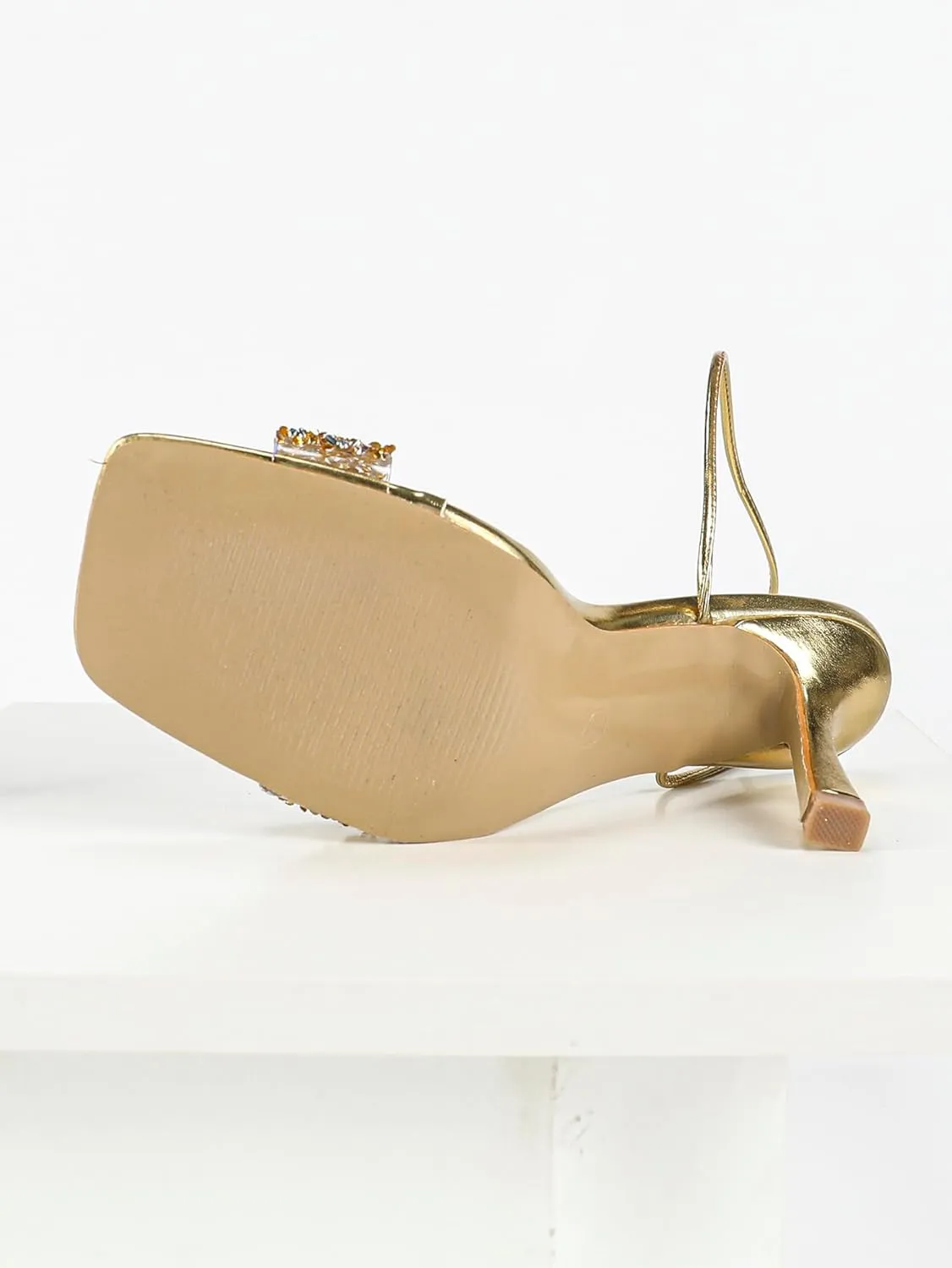 Luxurious Gold High Heel Sandals for Women – Glamorous Crisscross Ankle-to-Calf Straps, Dazzling Rhinestone Accents, Square Open-Toe & Slender Heel for Evening Gowns, Parties, and Summer Celebrations