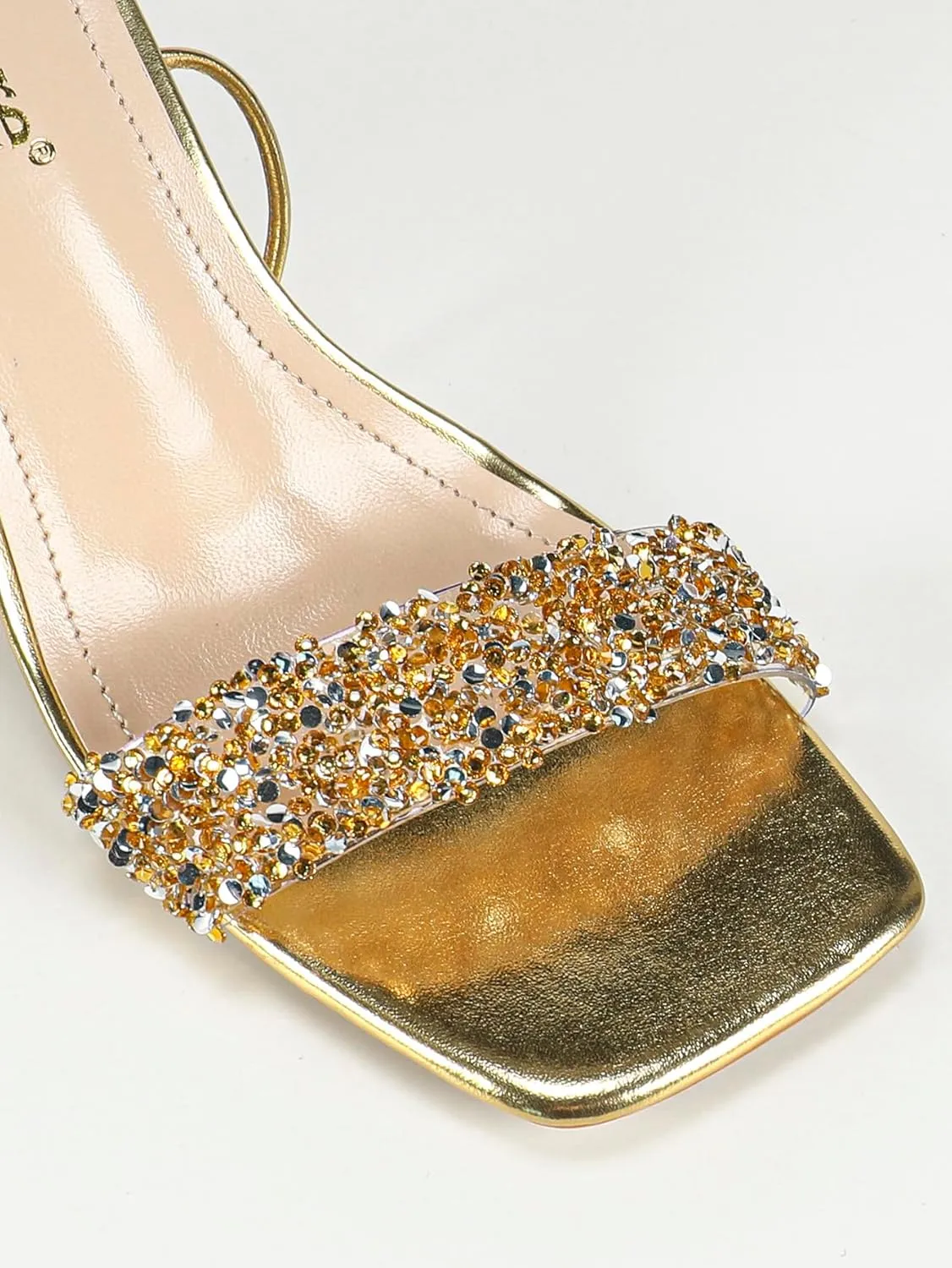 Luxurious Gold High Heel Sandals for Women – Glamorous Crisscross Ankle-to-Calf Straps, Dazzling Rhinestone Accents, Square Open-Toe & Slender Heel for Evening Gowns, Parties, and Summer Celebrations
