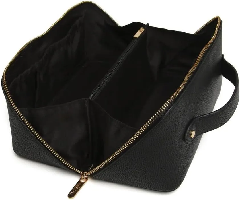 Luxury Beauty Case by Alice Wheeler London Train Case Vanity Toiletry Bag Make-Up Case for Ladies 3 Different Sizes !, Black, M, beauty case