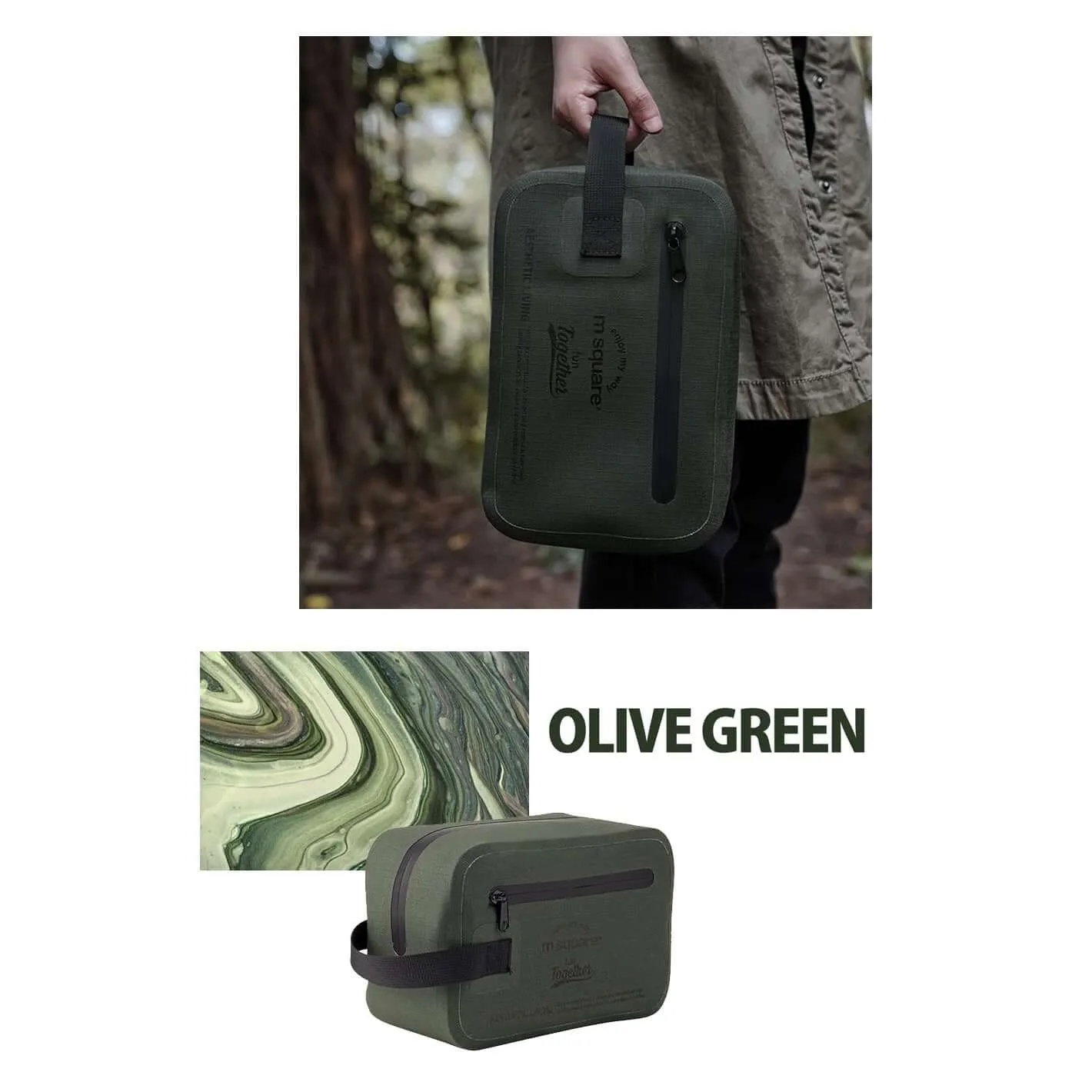 M Square Waterproof Lightweight Toiletry Bag - Durable Travel Companion