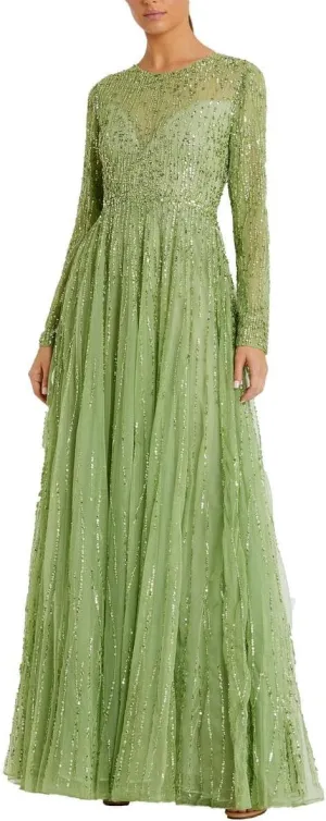 Mac Duggal Womens Sequined Formal Evening Dress