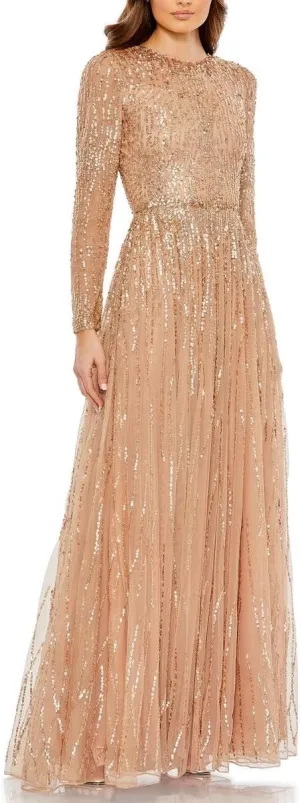 Mac Duggal Womens Sequined Formal Evening Dress