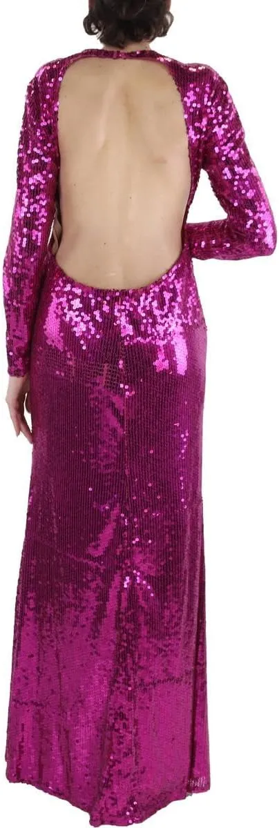 Mac Duggal Womens Sequined Mesh Evening Dress