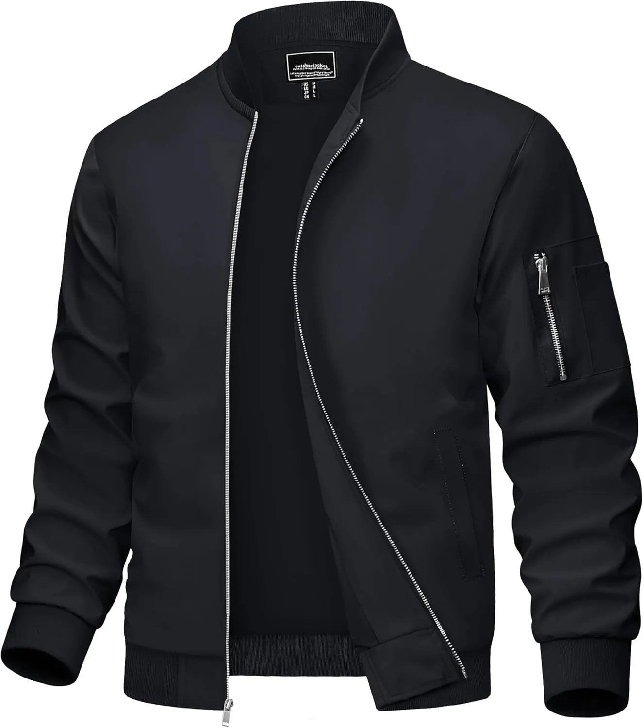 MAGCOMSEN Men's Bomber Jacket Lightweight Casual Windbreaker Spring Fall Zip Up Coat with 5 Pocket