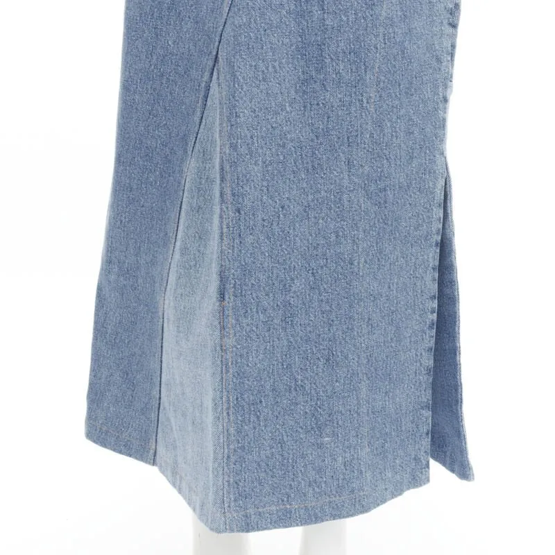 MAISON MARTIN MARGIELA 1999 Vintage deconstructed patchwork low denim skirt M