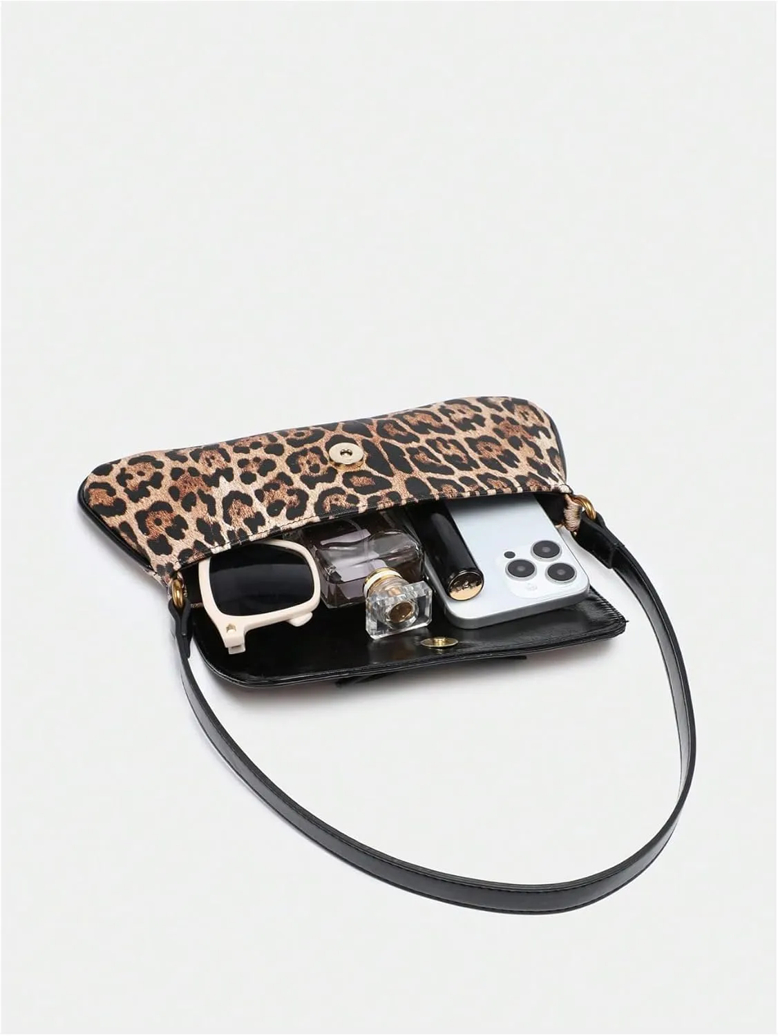 MakeMeChic Women's Cheetah Print Purse Faux Leather Leopard Bow Y2K Flap Shoulder Bag