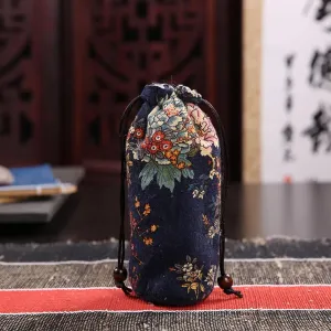 Manufacturer Cotton Linen Storage Bag Tea cans Cloth Bag Portable Travel Personal Water Cup Drawstring Sleeve Drawstring Bag can be formulated