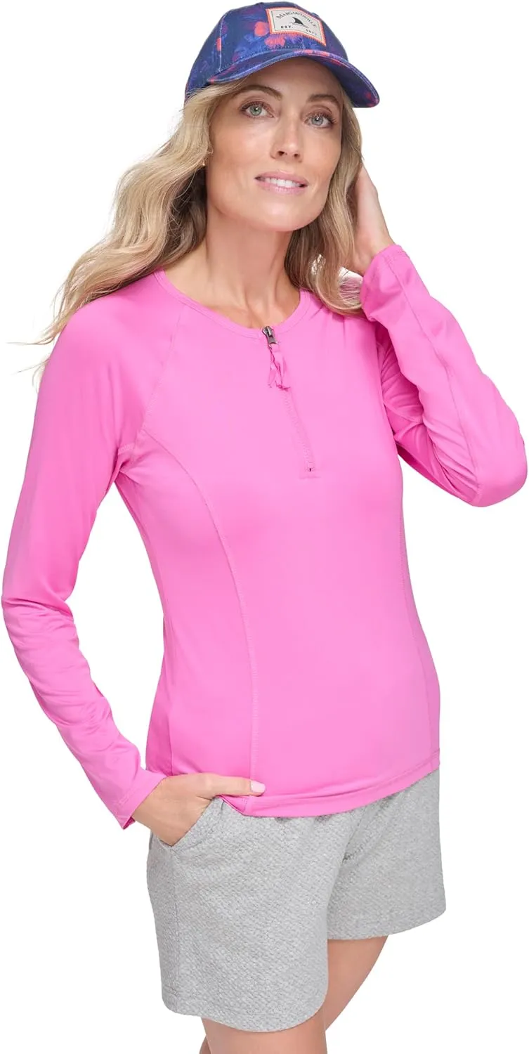 Margaritaville Women's Island Reserve Solid Long Sleeve Sunshirt