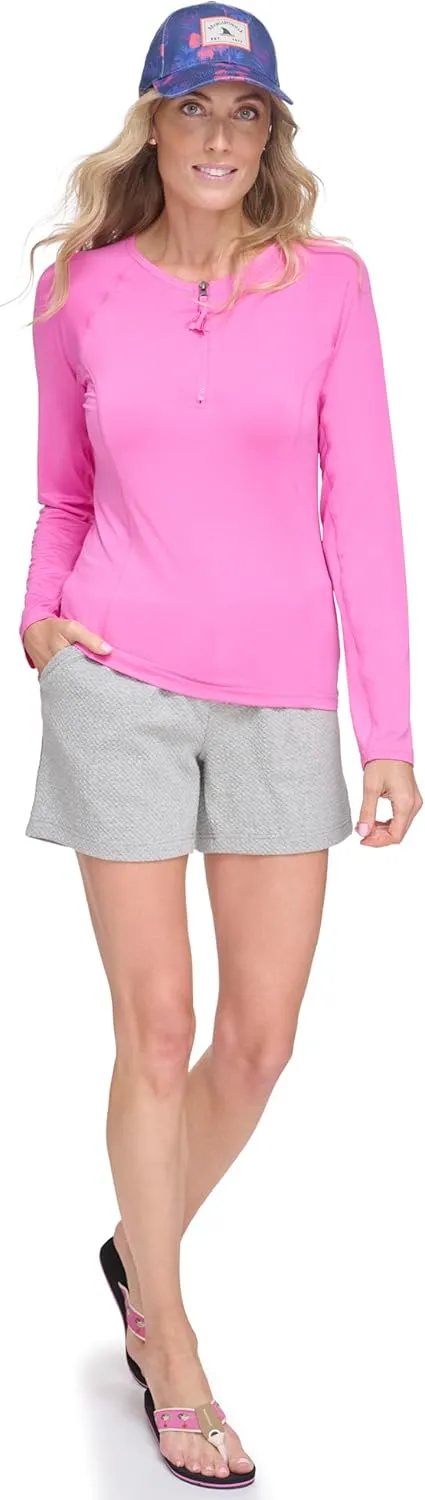 Margaritaville Women's Island Reserve Solid Long Sleeve Sunshirt