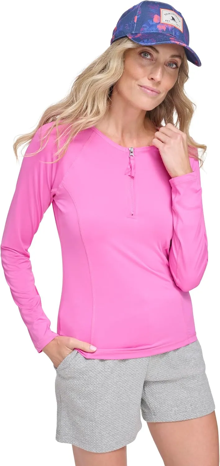 Margaritaville Women's Island Reserve Solid Long Sleeve Sunshirt