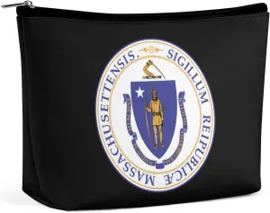 Massachusetts State United States Travel Makeup Bag Toiletry Bags Waterproof Portable Pouch Make Up Organizer
