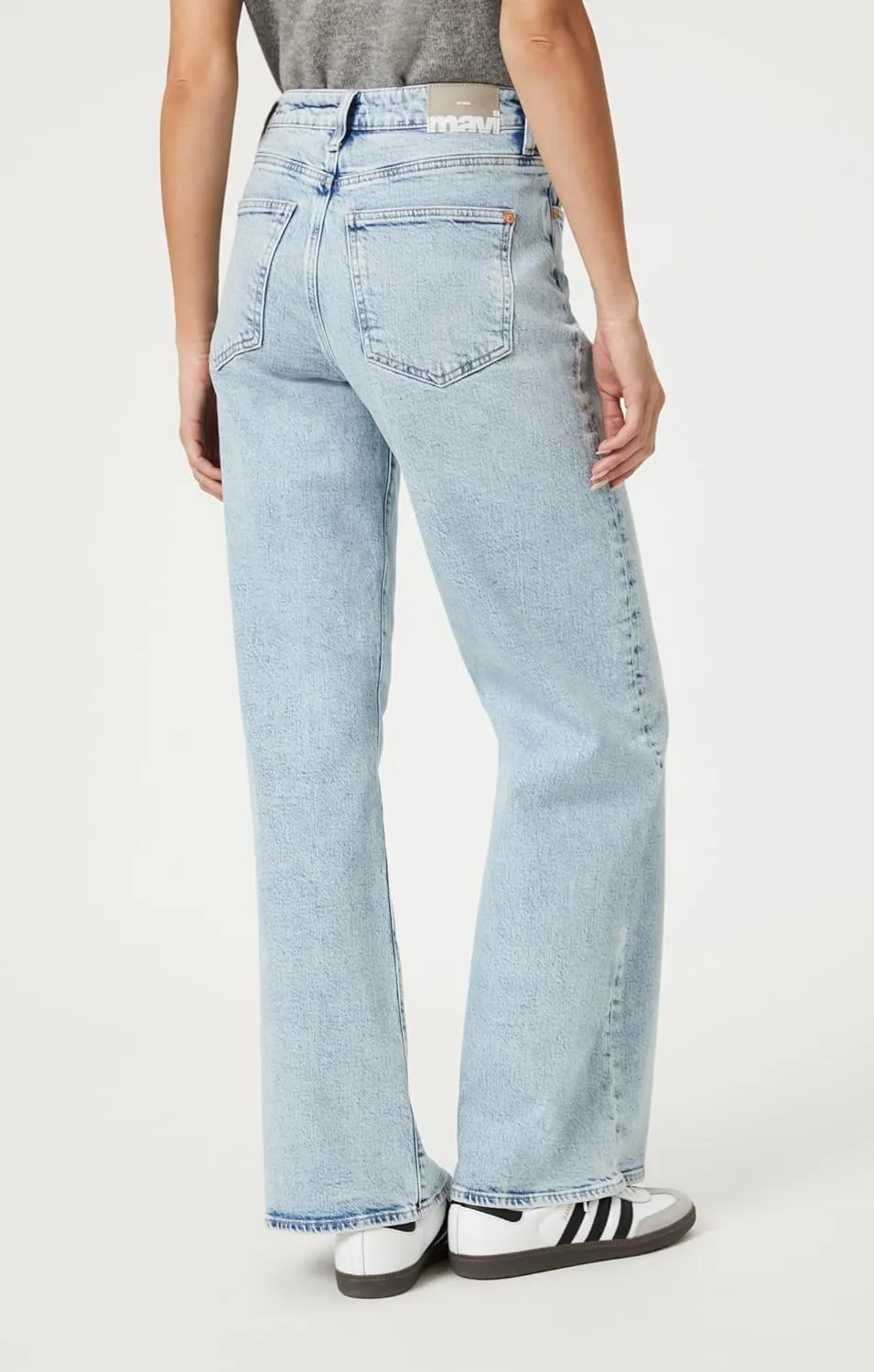 Mavi Women's Florida Mid Rise Wide Leg Jeans