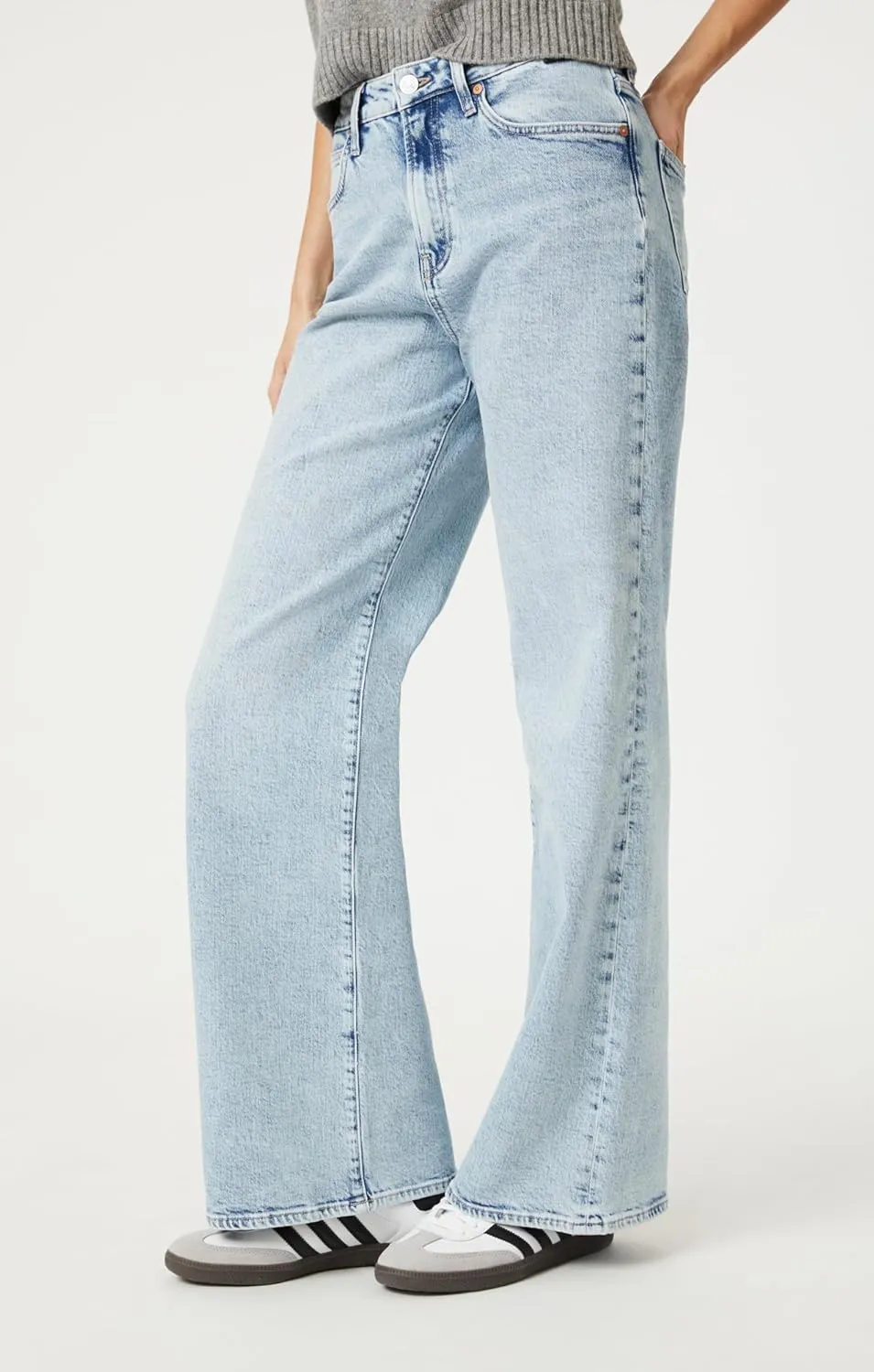 Mavi Women's Florida Mid Rise Wide Leg Jeans