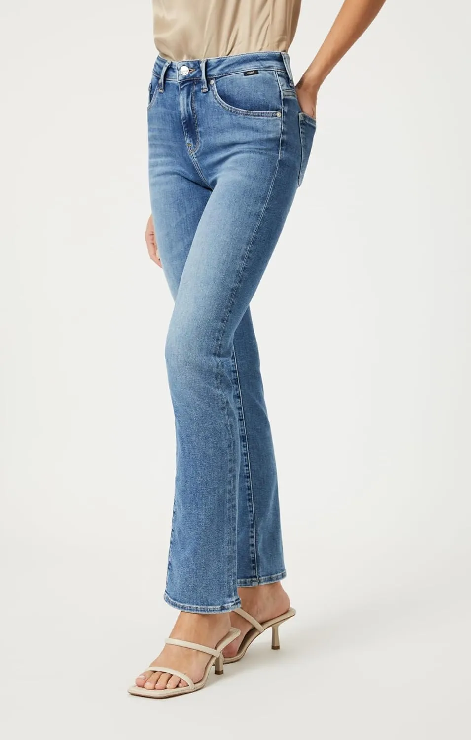 Mavi Women's Kendra High Rise Straight Boyfriend Jeans - Stretch Denim Jeans - Comfortable Jeans for Women, Machine Washable
