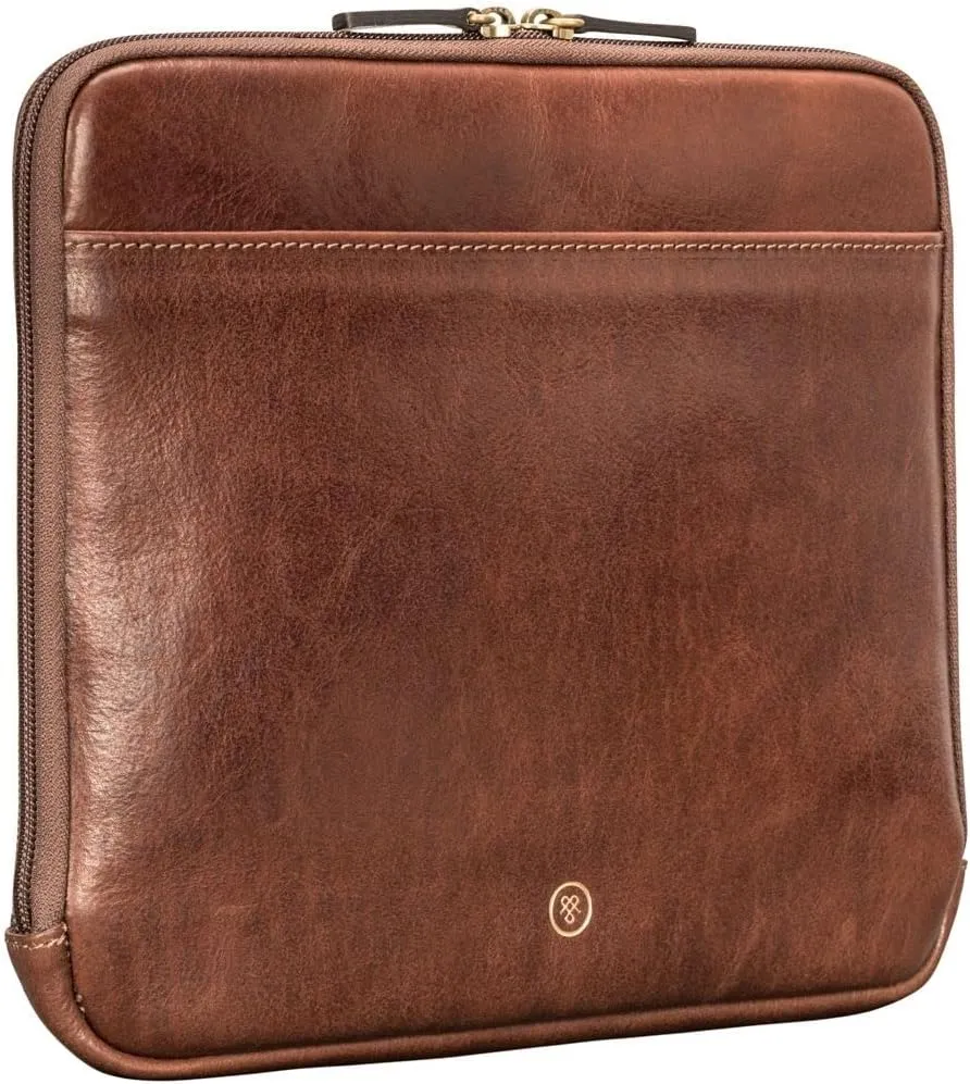 Maxwell Scott - Luxury Leather Tablet Case Cover with Three-Sided Zip - Handmade from Full Grain Hides - The Luzzi